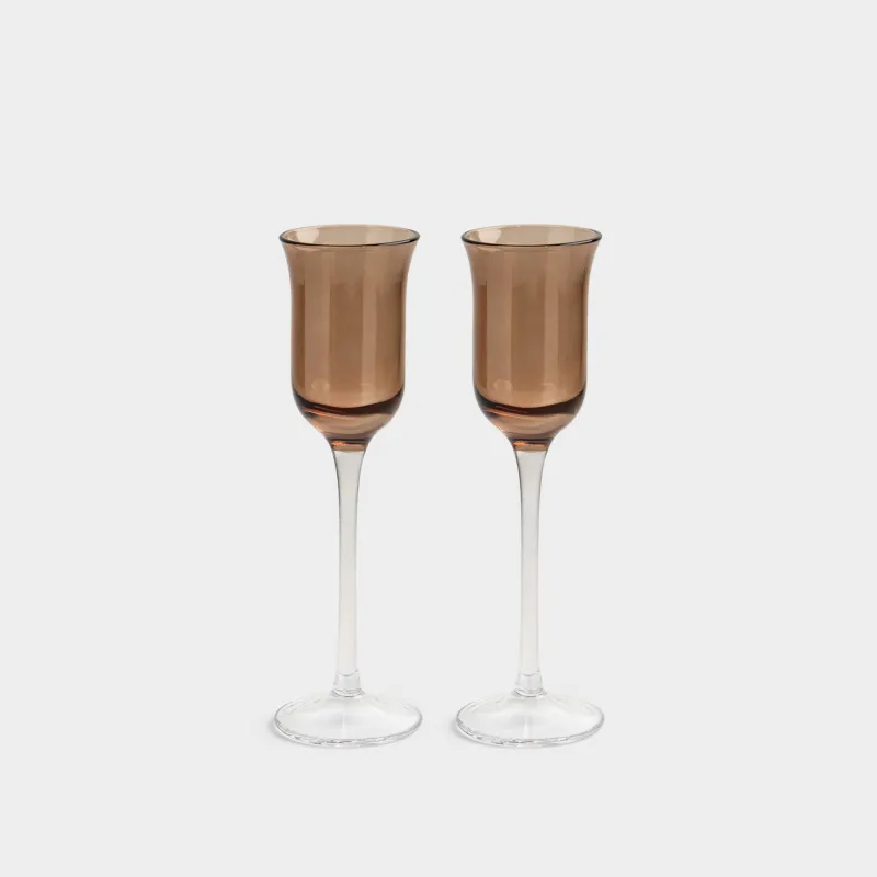 Рюмка, 40 мл, 2 шт, стекло, цветной микс, Gualdo