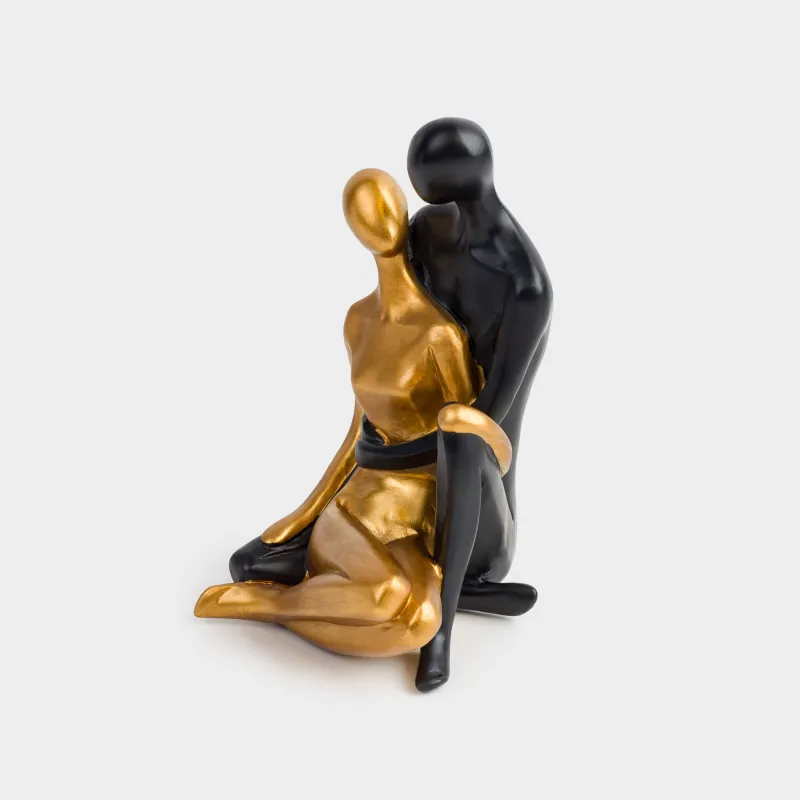 Мүсінше, 20 см, полирезин, қара-алтын түсті, Сұлбалар, Two faces, image-2