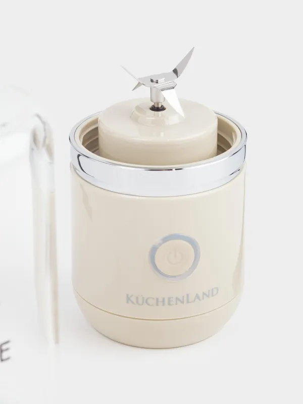 Жеке блендер, 380 мл, 67 Вт, портативті, қайта қуаттандырылады, шыны/пластик, мокко, Handy, image-4