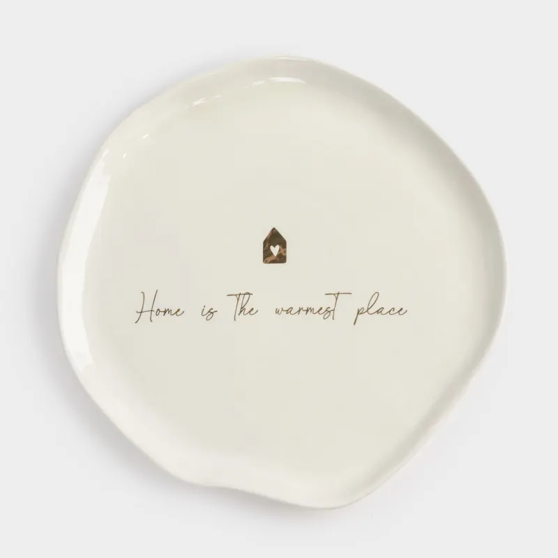 Блюдо, 28 см, керамика D, молочно-золотистое, Home is the warmest place, Snow sparks