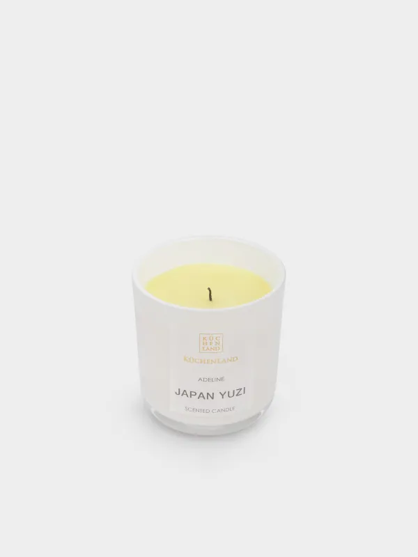 Хош иісті шам, 9 см, шам ұстағышта, қақпағы бар, ақ, Japan Yuzi, Adeline, image-3