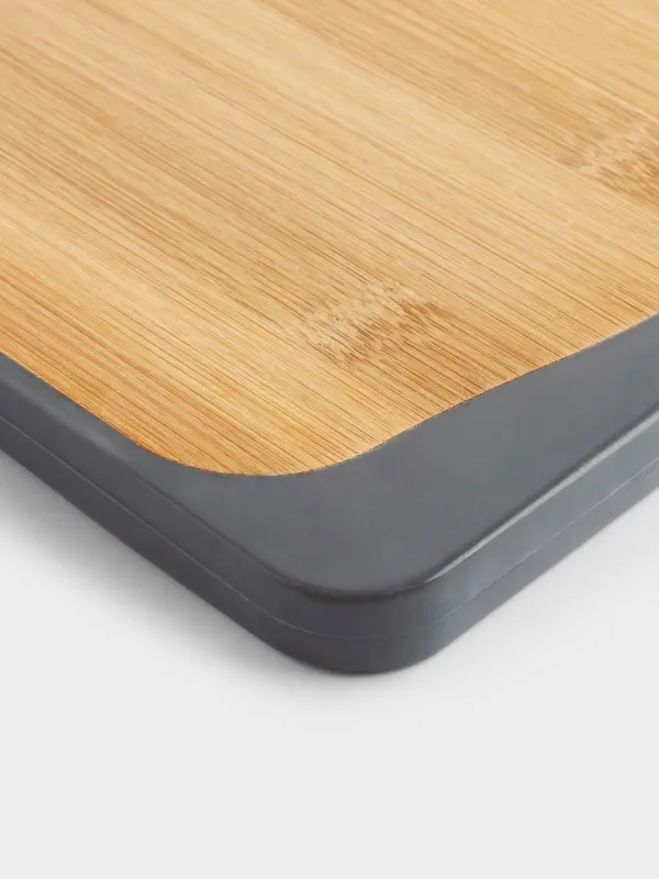 Кесу тақтасы, 28, 5х20 см, екі жақты, бамбук/пластик, қара, Marble bamboo, image-2