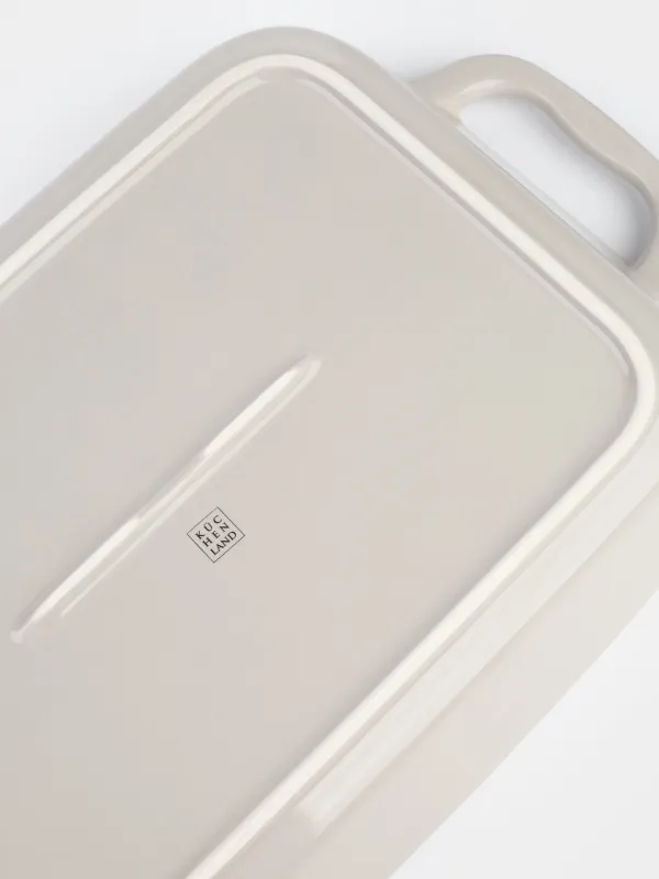 Пісіруге арналған ыдыс, 34х25 см, керамика, тікбұрышты, сүтті сарғылт-қоңыр, Гүлдер, Florin, image-5