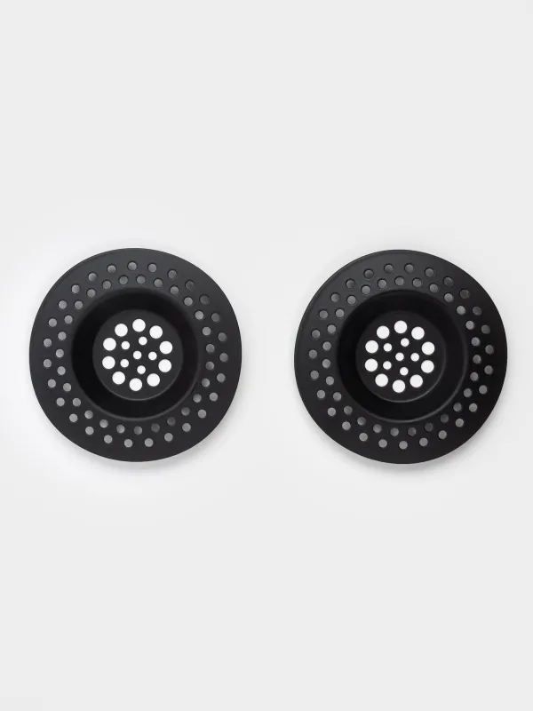 Раковина сүзгісі, 7 см, 2 дана, болат, Қара, Black style, image-0