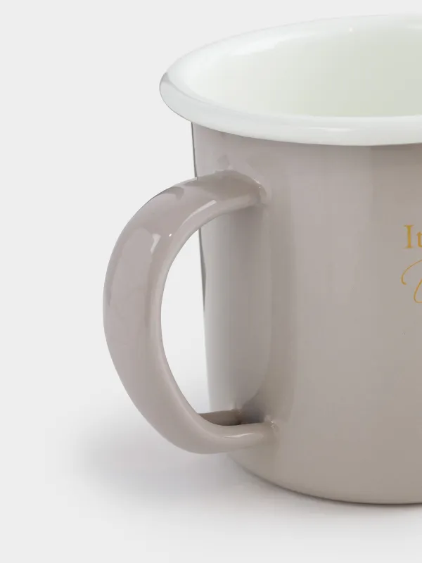 Саптыаяқ, 400 мл, эмальданған металл, сүт түстес, Wonderful Time, Autumn eamel, image-3