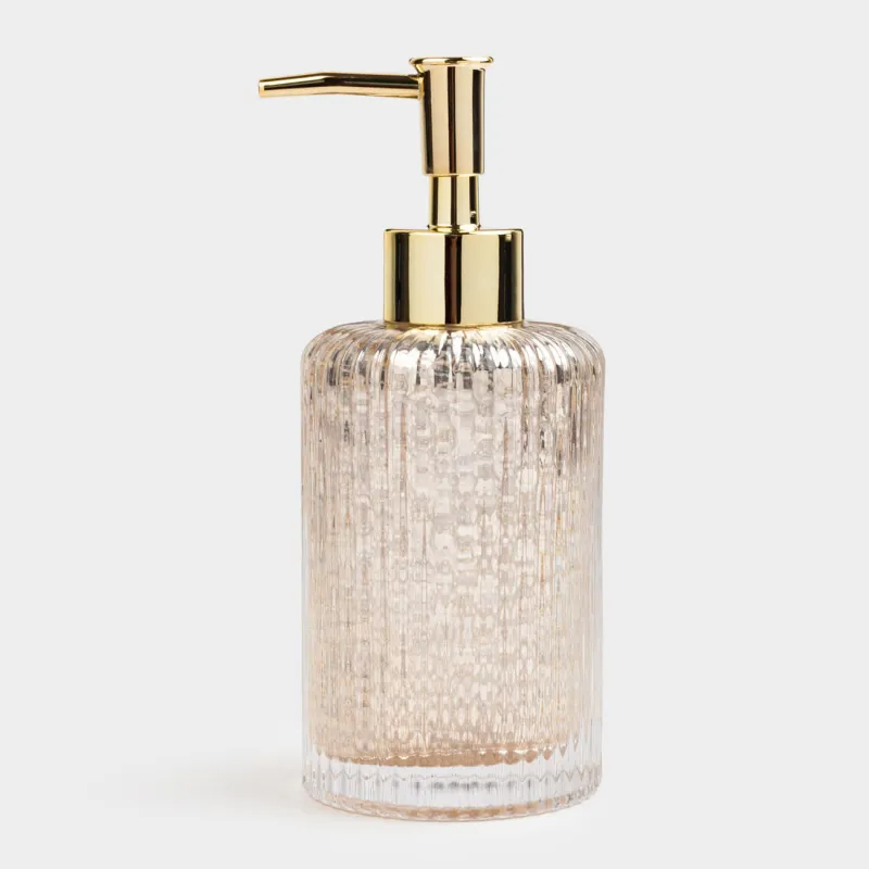 Сұйық сабын диспенсері, 240 мл, шыны / пластик, алтын, Diana