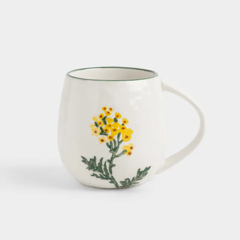 Саптыаяқ, 430 мл, фарфор N, сүт түстес, Кракелюрдегі шалғынды гүлдер, Floral meadow