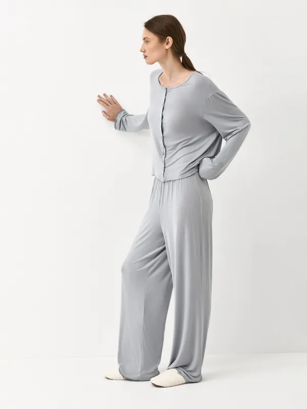 Әйелдер шалбары, үйге арналған, өлшемі S, вискоза/эластан, сұр және көк, Meryl, image-3