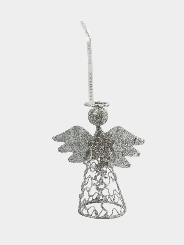 Шырша ойыншығы, 15 см, металл, күміс, Періште, Angel sparks, image-3