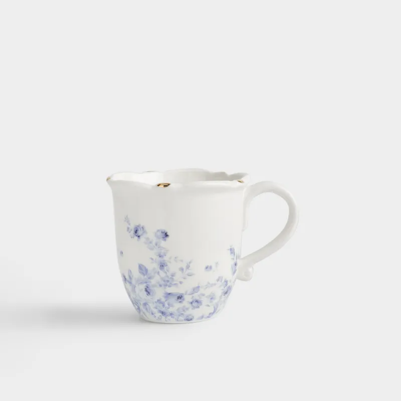 Саптыаяқ, 400 мл, фарфор Р, ақ және алтын түстес, Көк гүлдер, Tradition Easter