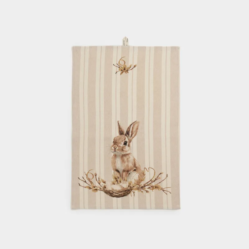 Асүйлік сүлгі, 40х60 см, мақта, сарғылт-қоңыр, Пасха қояны, Rabbit Easter