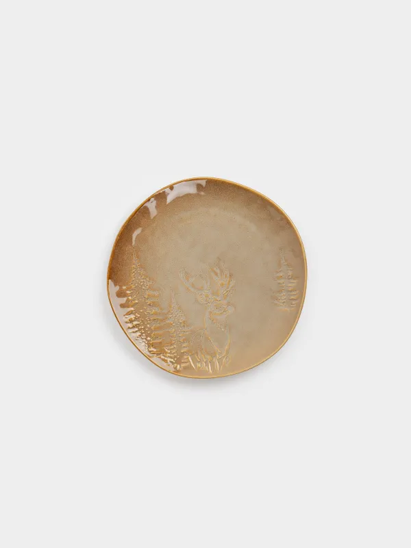 Тіскебасар тәрелкесі, 22 см, керамика, түс, Дизайн, Snowy forest, image-0