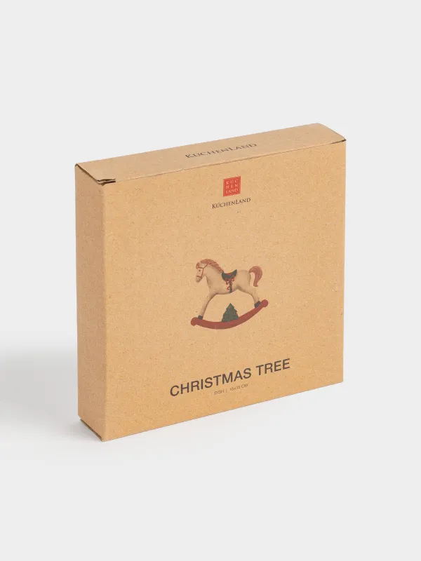 Ыдыс, 15х15 см, керамика, шаршы, Жылқы, Christmas tree, image-6