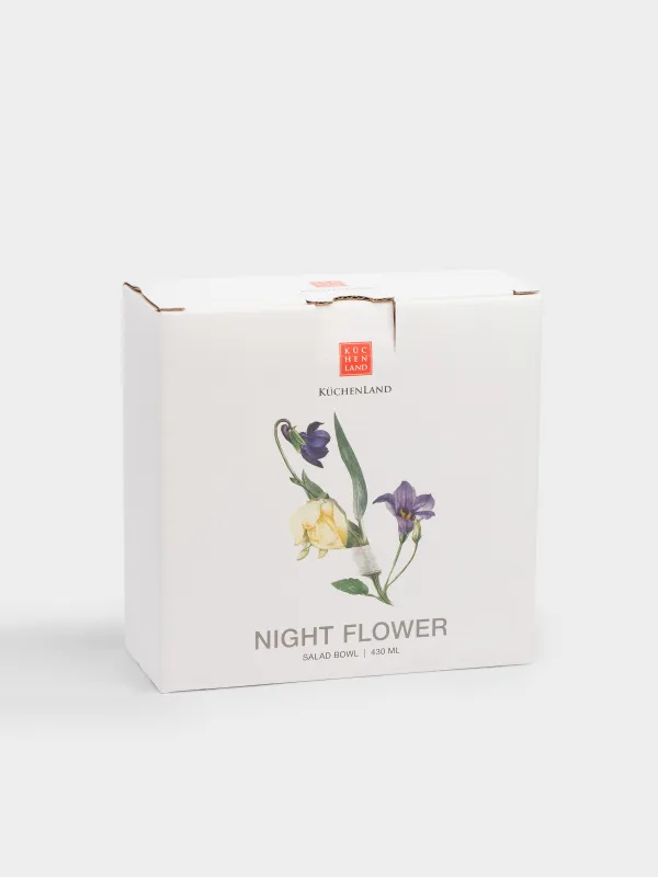 Салатник, 16x6 см, 430 мл, фарфор N, белый, с золотистым кантом, Цветы, Night flower, image-4