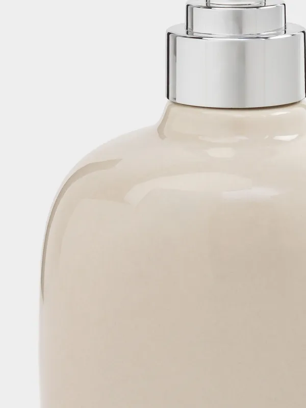 Сұйық сабын диспенсері, 250 мл, керамика/пластик, сарғылт-қоңыр, Nira, image-4