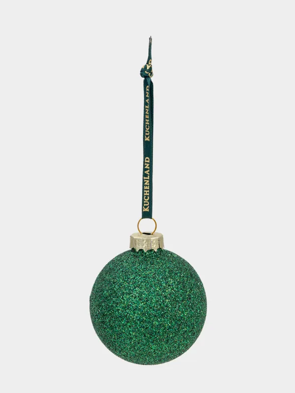 Набор елочных игрушек, 4 см, 8 шт, стекло, зеленый, Шар, Ball sparkle, image-3