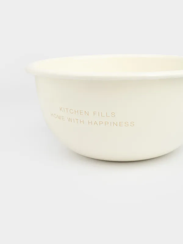 Тостаған, 2,4 л, эмальданған металл, сүт түстес, алтын жиегі бар, Үй, Emamel, image-2