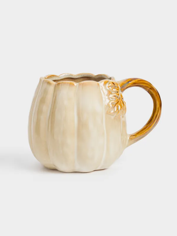 Кружка, 560 мл, керамика R, молочно-коричневая, Тыква, Pumpkin velir, image-0