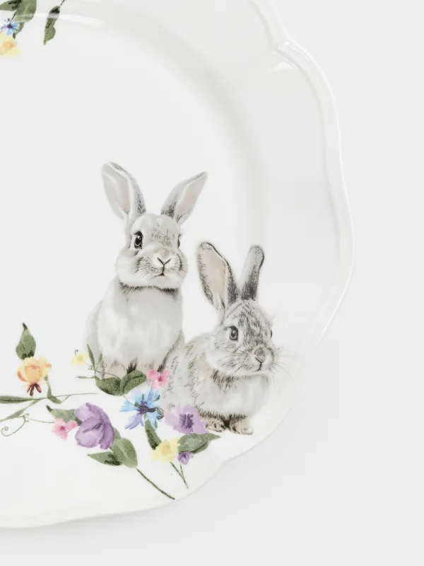 Түскі ас тәрелкесі, 27 см, фарфор N, ақ, Қояндар, Rabbit Easter, image-1