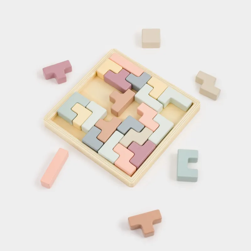 Ойыншық-сұрыптаушы, 17х17 см, дамытушы, МДФ, түрлі-түсті, Тетрис-басқатырғыш, Kiddy, image-4