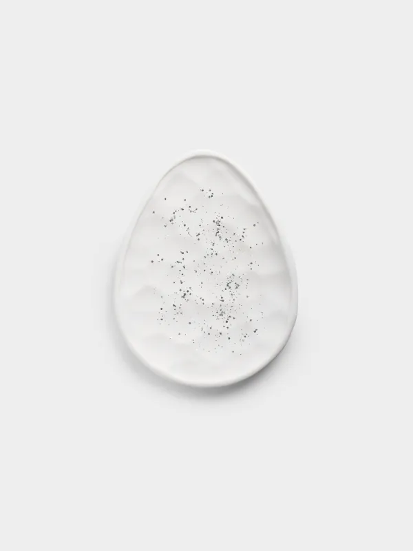 Блюдо декоративное, 27х21 см, Мятый эффект, Antic silver, image-0