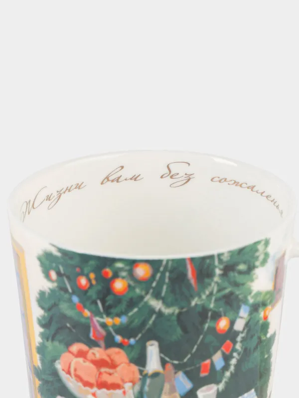 Кружка, 450 мл, фарфор F, с золотистым кантом, Застолье, Feast christmas, image-2