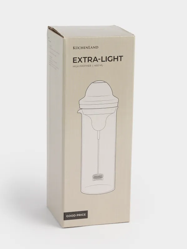 Сүт көбіктендіргіш, 450 мл, сыйымдылығы, шыны Б/пластик, қосымша жарық, Extra-light, image-6