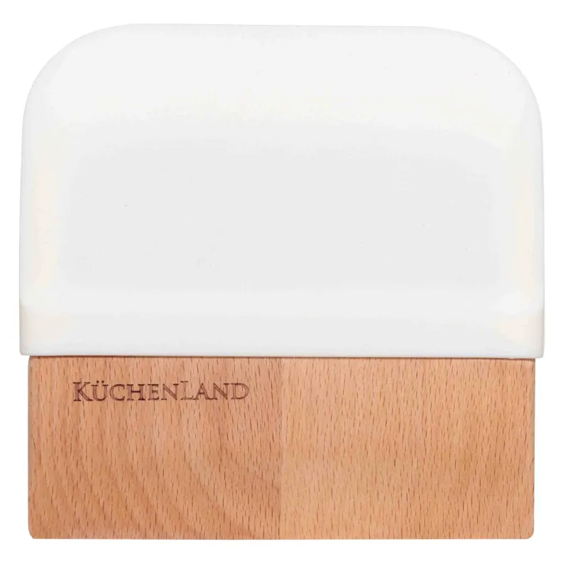 Кондитерлік шпатель, 11x12 см, қос, силикон/ағаш, сарғылт, Bakery, image-0