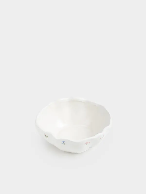 Салат ыдысы, 15х6 см, 440 мл, керамика, сүт түстес, Нәзік гүлдер, El flora, image-1