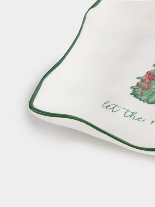 Ыдыс, 22х22 см, керамика, шаршы, Шыршасы бар жылқы, Сhristmas green, image-4