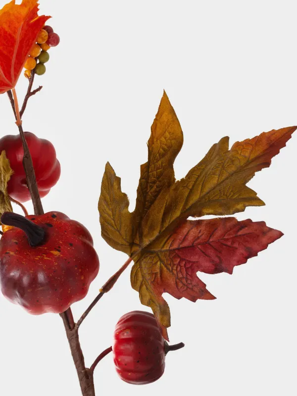 Ветка декоративная, 55 см, пеноплат/пластик, Тыквы с ягодами и листьями, Forest symphony decor, image-2