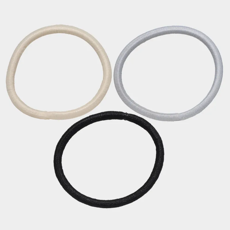 Резинка для волос, 5 см, 24 шт, полиэстер, черная/серая/бежевая, Basic