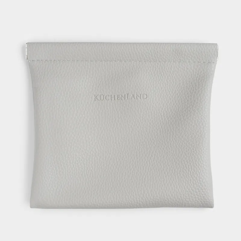 Косметикалық сөмке, 18х14 см, қыстырғышта, полиуретан, сұр, Memo