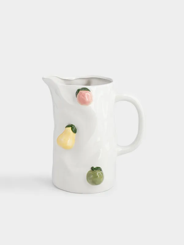 Кувшин, 2,2 л, керамика D, молочный, Фрукты, Crumple fruits, image-0