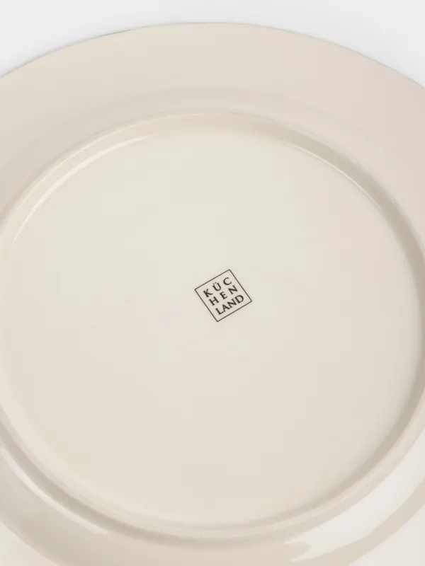 Түскі ас тәрелкесі, 28 см, фарфор Р, сүт түстес, Жасыл гүлдер, Green lace, image-6