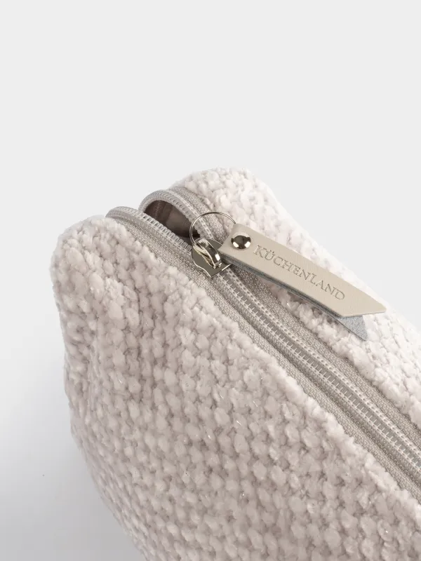 Косметикалық сөмке, 20х10 см, шенилл/люрекс, сарғылт-қоңыр, Chenill, image-2