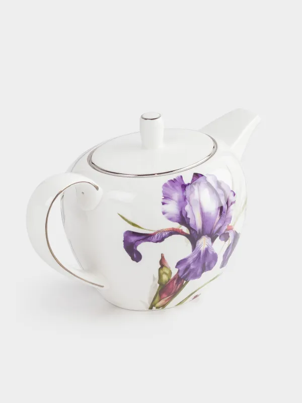 Чайник заварочный, 1,2 л, фарфор F, с серебристым кантом, Ирис, Antarctica Flowers, image-3