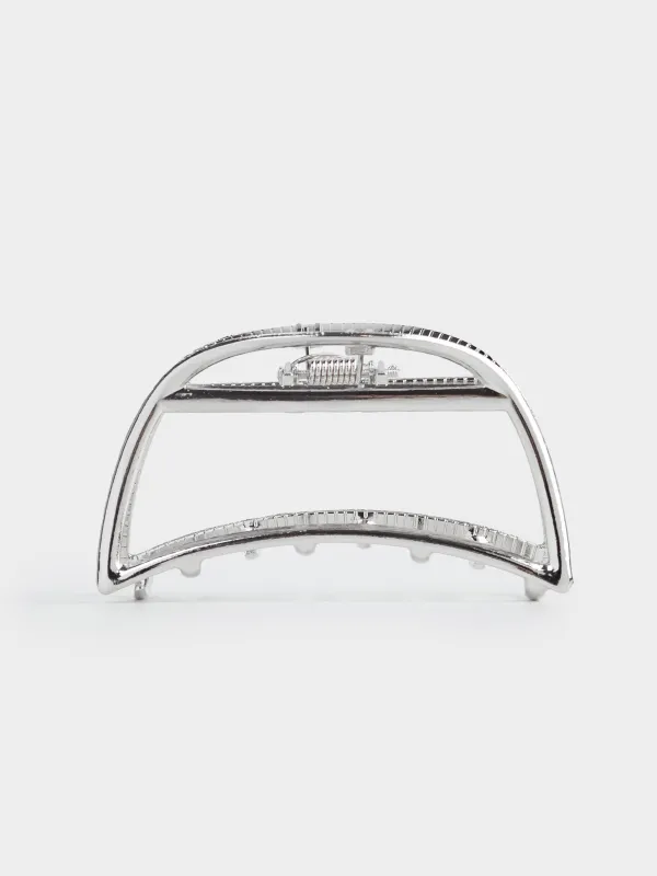 Заколка для волос, 7 см, металл, серебристая, Крабик, Fantastic, image-2