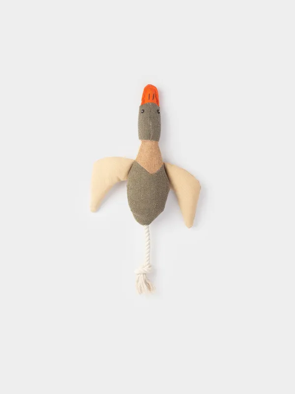 Игрушка для собак, 40 см, с пищалкой, полиэстер, бежевая, Утка, Frisky pet, image-0