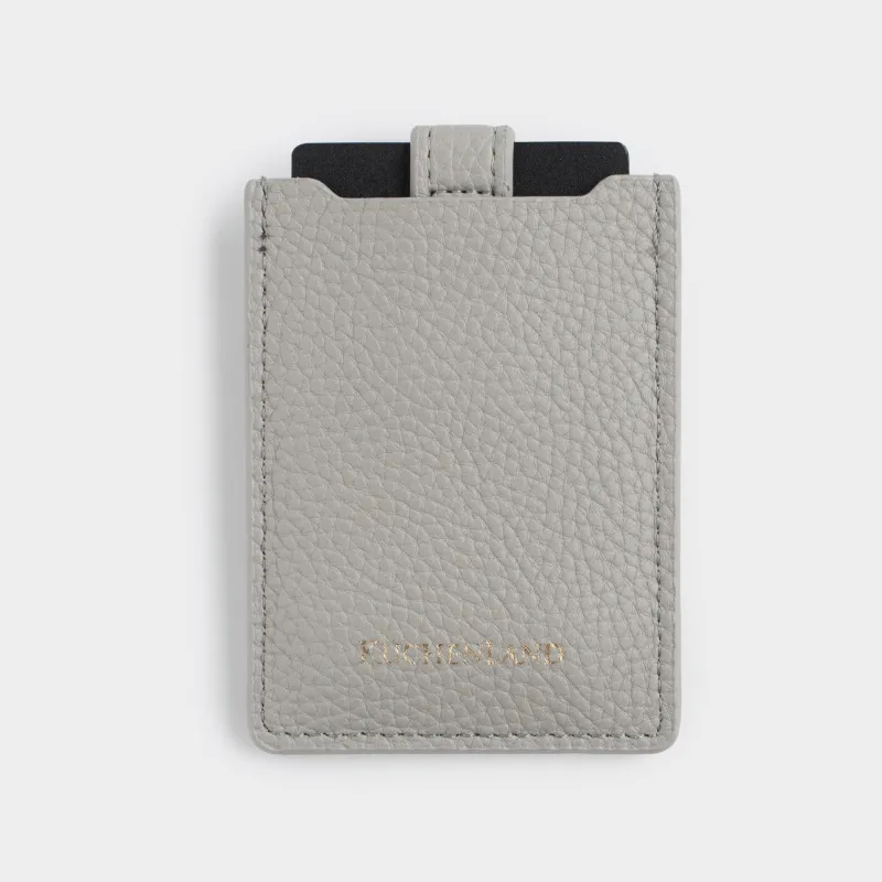 Картхолдер, 10х7 см, c ремешком, полиуретан, серый, Memo