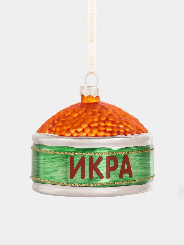 Шырша ойыншығы, 5 см, шыны, қызыл және жасыл, Уылдырық құтысы, Figure christmas, image-0