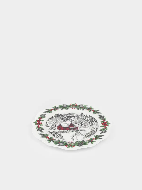 Тарелка обеденная, 27 см, Дом в лесу, Forest house, image-1