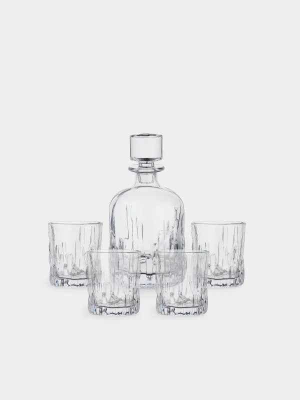 Вискиге арналған жиынтық, 4 адам, 5 зат, графин/стақандар, шыны Р, Harbor, image-0
