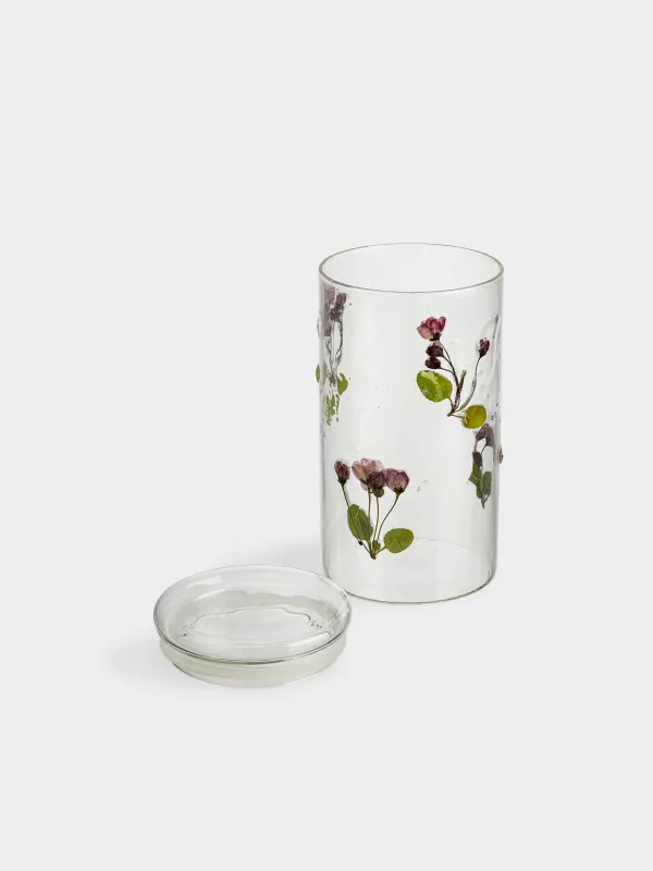 Сусымалы өнімдерге арналған құты, 900 мл, шыны Б, ішінде кептірілген гүлдері бар, Clear dried, image-2