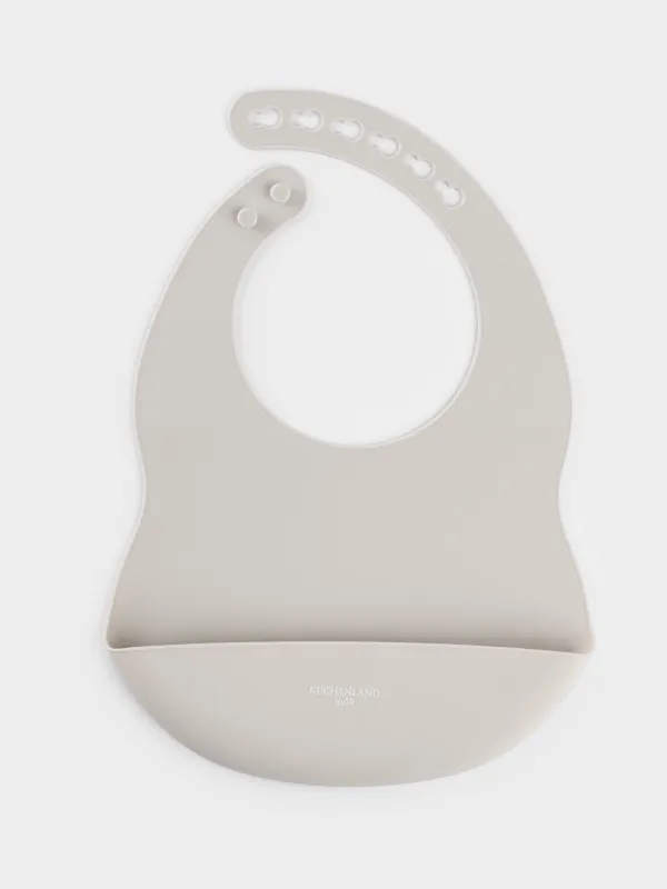 Кеудеше, балаларға арналған, 30х21см, қалтасы бар, силикон, сұр, Kiddy, image-0