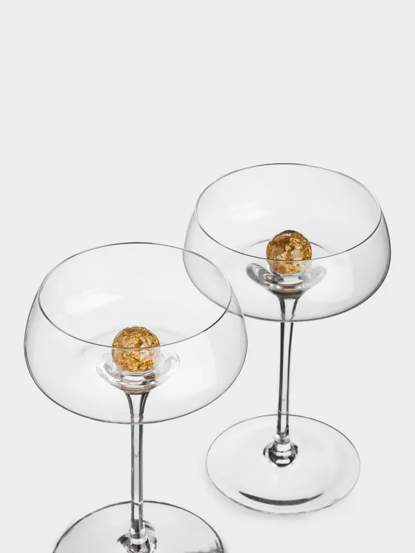 Шампанға арналған стақан, 250 мл, 2 дана, шыны, кәріптас шар, Соренто, image-1