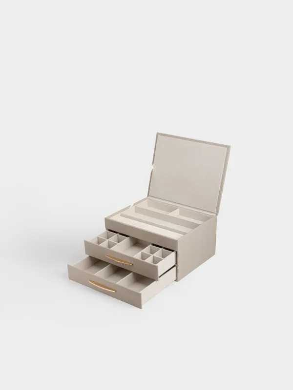 Зергерлік қобдиша, 27х14 см, жасанды былғары/МДФ, бежевый, Premiere, image-1