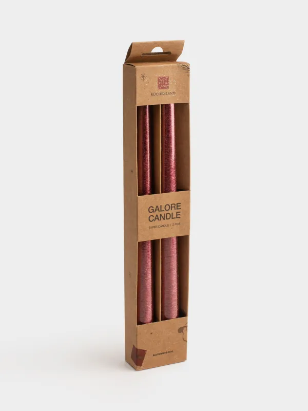 Шам, 25 см, 2 дана, жіңішке, қызыл, Galore candle, image-4