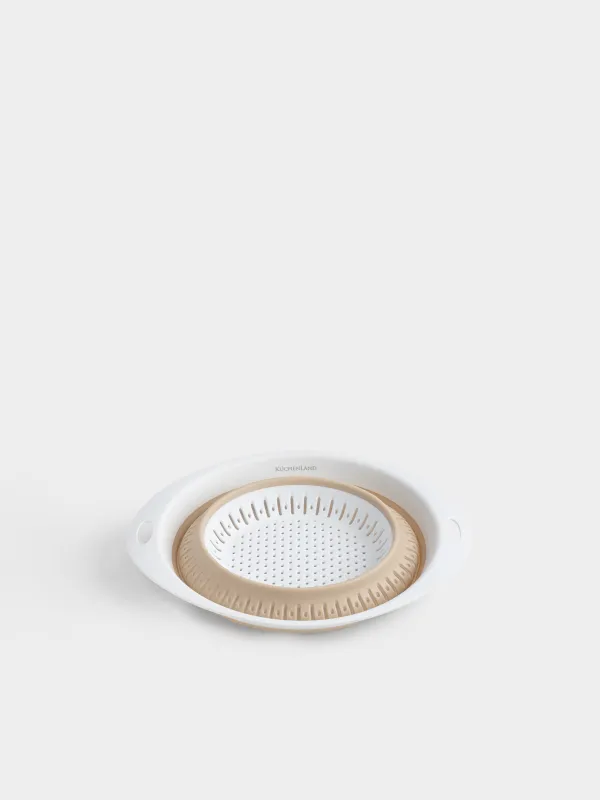 Дуршлаг, 31х24 см, жиналмалы, пластик/резеңке, сопақ, сарғылт-қоңыр, Foldaway, image-3