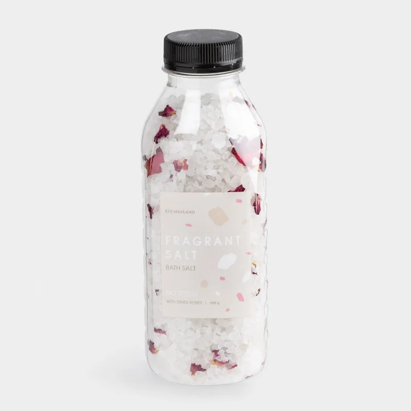 Ваннаға арналған тұз, 600 гр, қоректік, кептірілген раушан гүлдерімен, Раушан, Антистресс, Fragrant salt